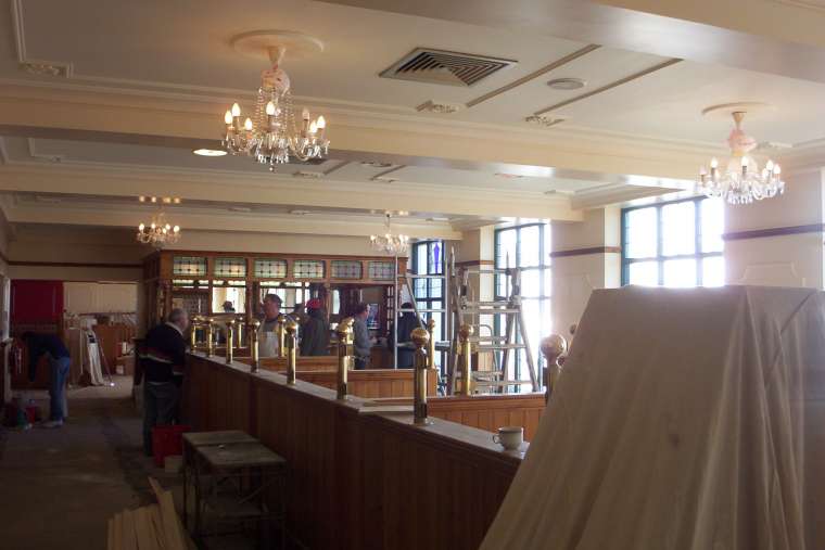 Interior Decorating of Harry Ramsdens Restaurant on Bournemouth Seafront