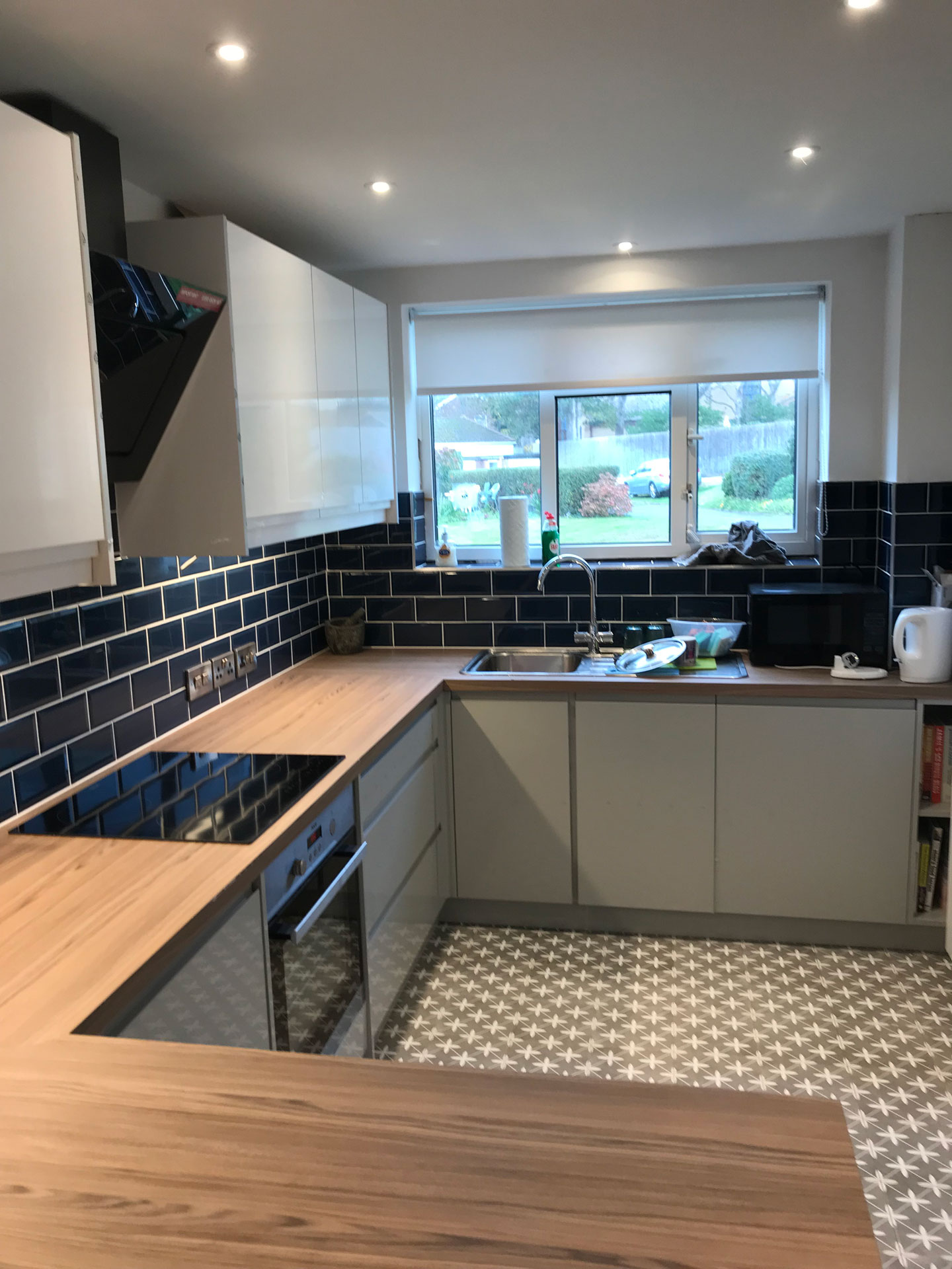 Kitchen Fitting for a Private Client in Southbourne, Bournemouth including all the Plastering, Electrics, Plumbing and Tiling - Emerald Painters Portfolio