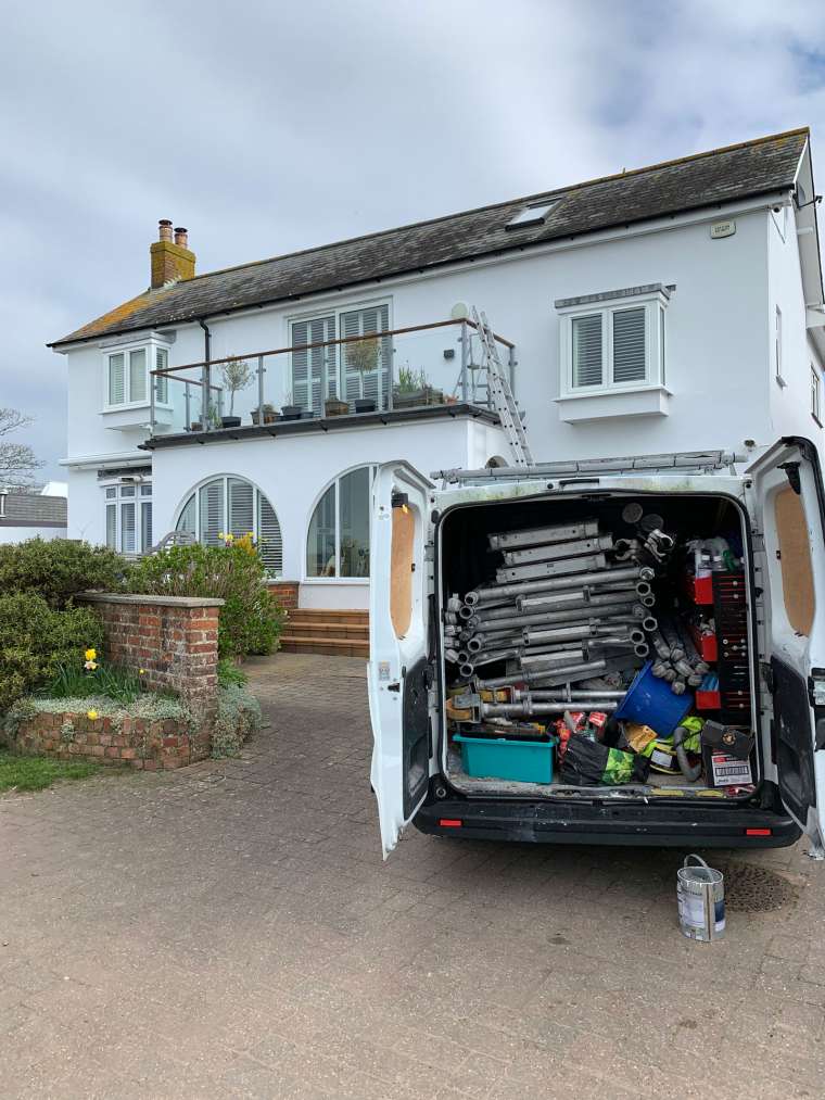 Packing up after Completing an Exterior Painting Contract at Mudeford for Local Councillor - Emerald Painters Portfolio