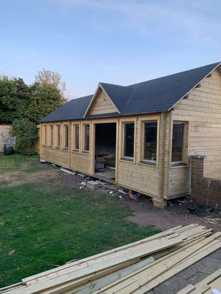 Emerald Office Headquarters Log Cabin Building Bournemouth - Project In Progress