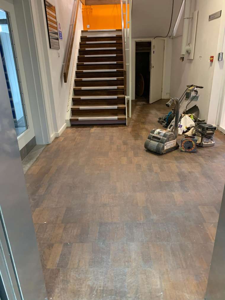 Southampton University - Restoration of Parquet Flooring with Intumescent Varnish - After - Emerald Painters Portfolio