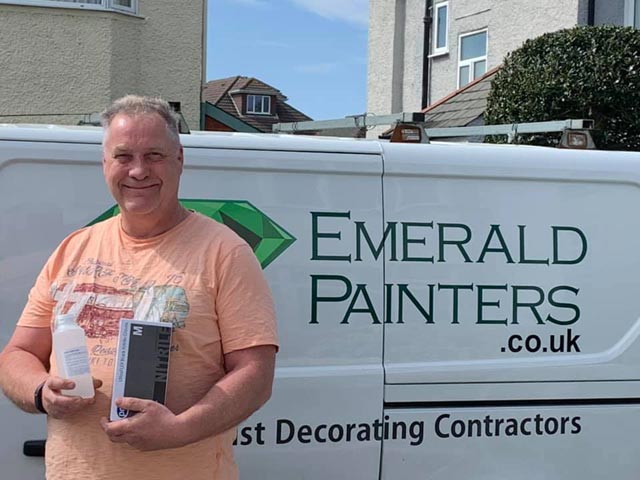 Emerald Painters Donate Hand Sanitiser to Macmillan Caring Locally - Helping our Local Community