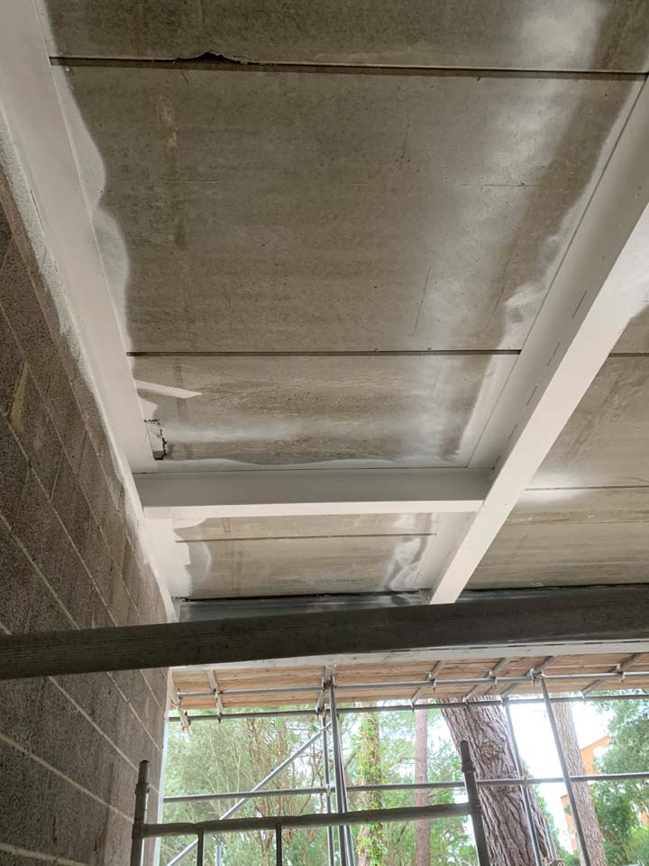 Intumescent Painting of Steels for 60 Minutes of Fire Protection in Building in Sandbanks Poole - After Photo by Emerald Painters Bournemouth Poole Christchurch Dorset