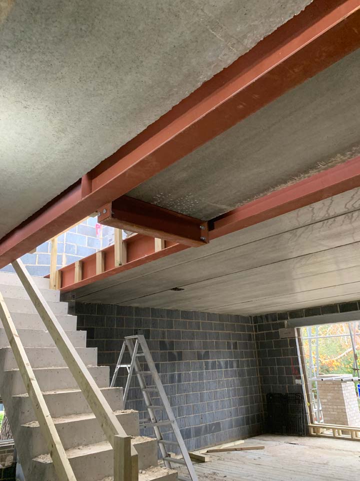 Intumescent Painting of Steels for 60 Minutes of Fire Protection in Building in Sandbanks Poole - Before Photo by Emerald Painters Bournemouth Poole Christchurch Dorset