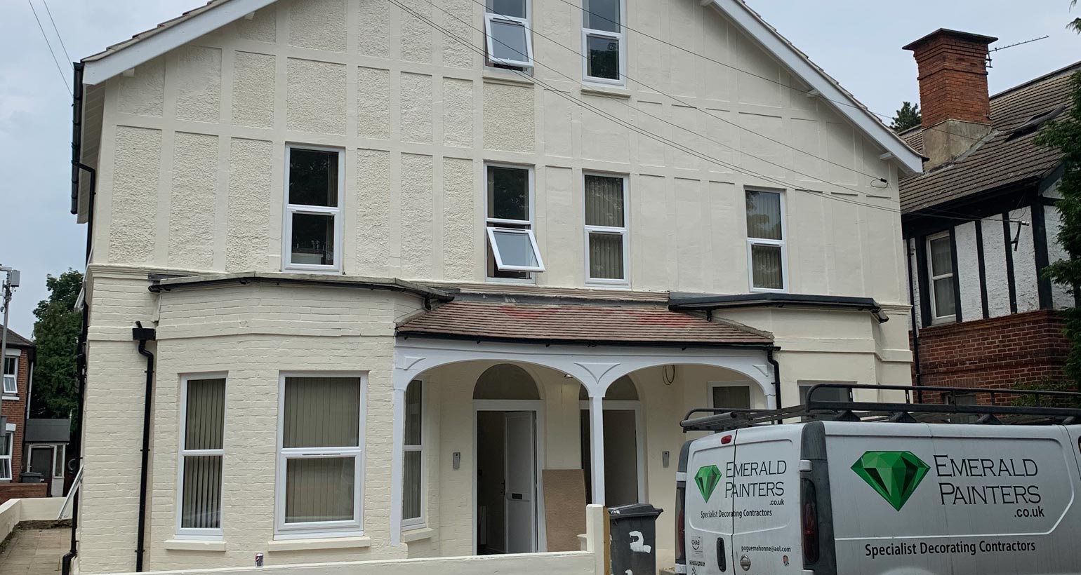 Painting Project - Exterior and Interior in HMO House of Multiple Occupancy Painted by Emerald Painters Bournemouth
